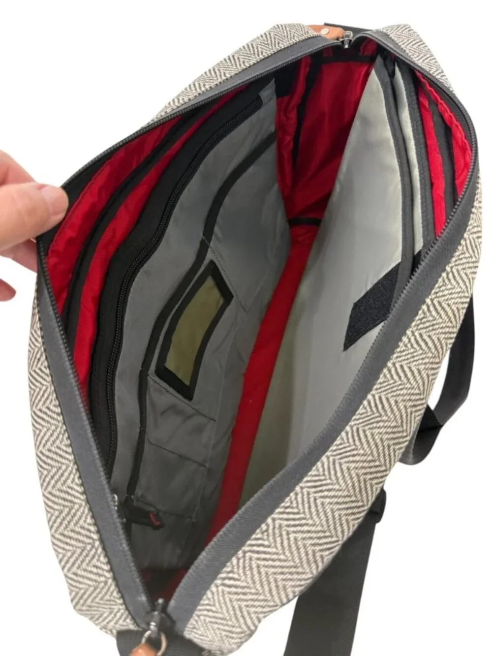 Rickshaw Laptop Messenger Bag Briefcase Houndstooth Removeable Inserts 15.5 x 10